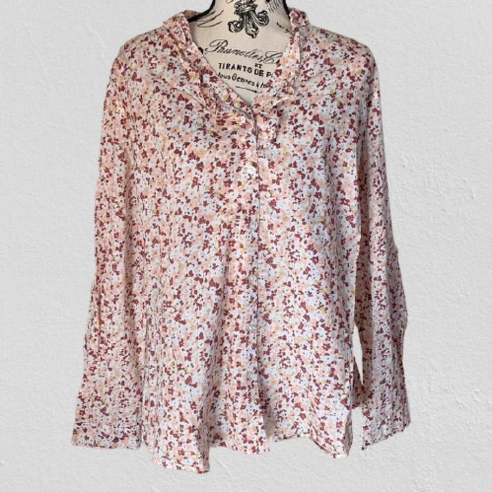 Merona Button Down Shirt | Pink Floral